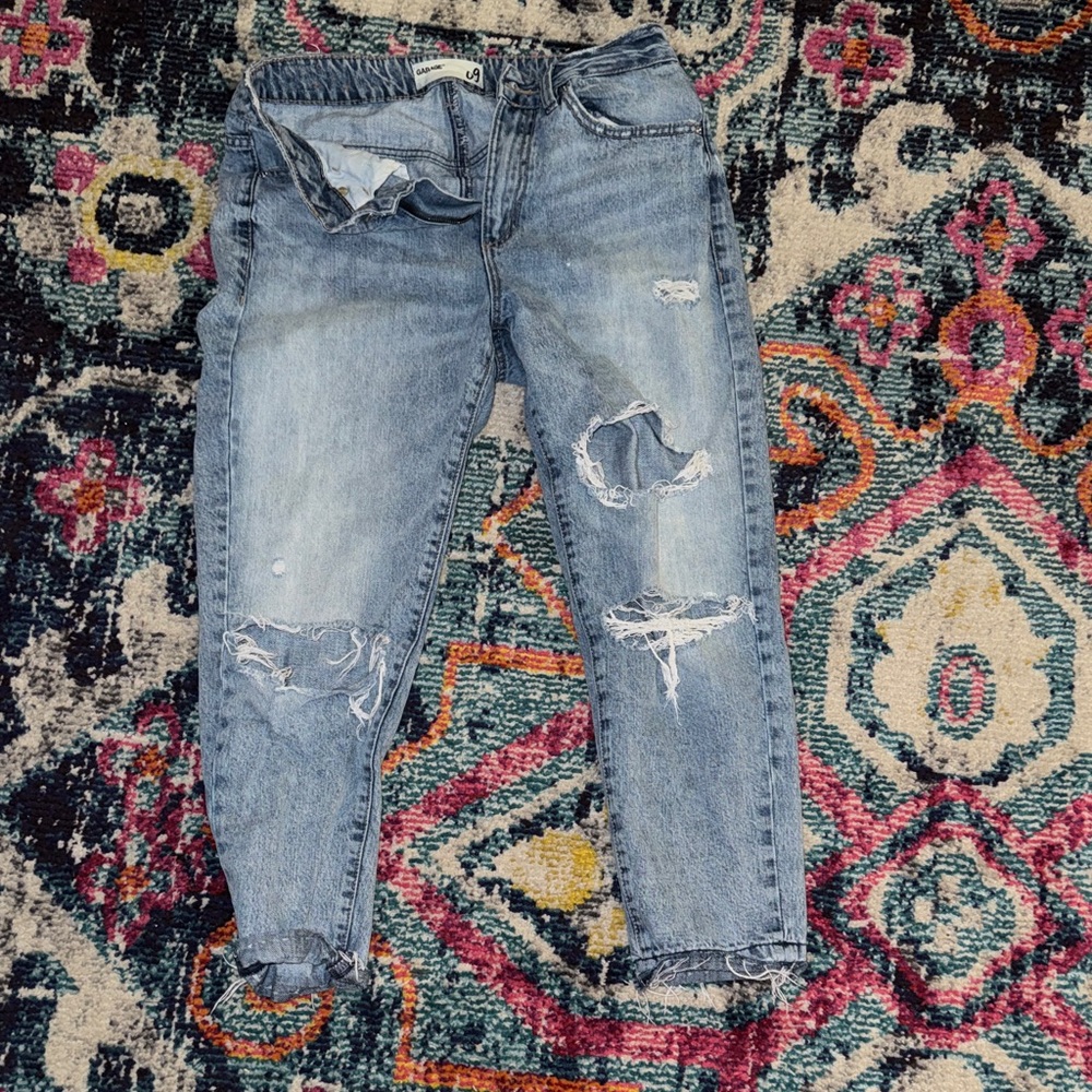Garage Sky Blue Ripped Women's Jeans